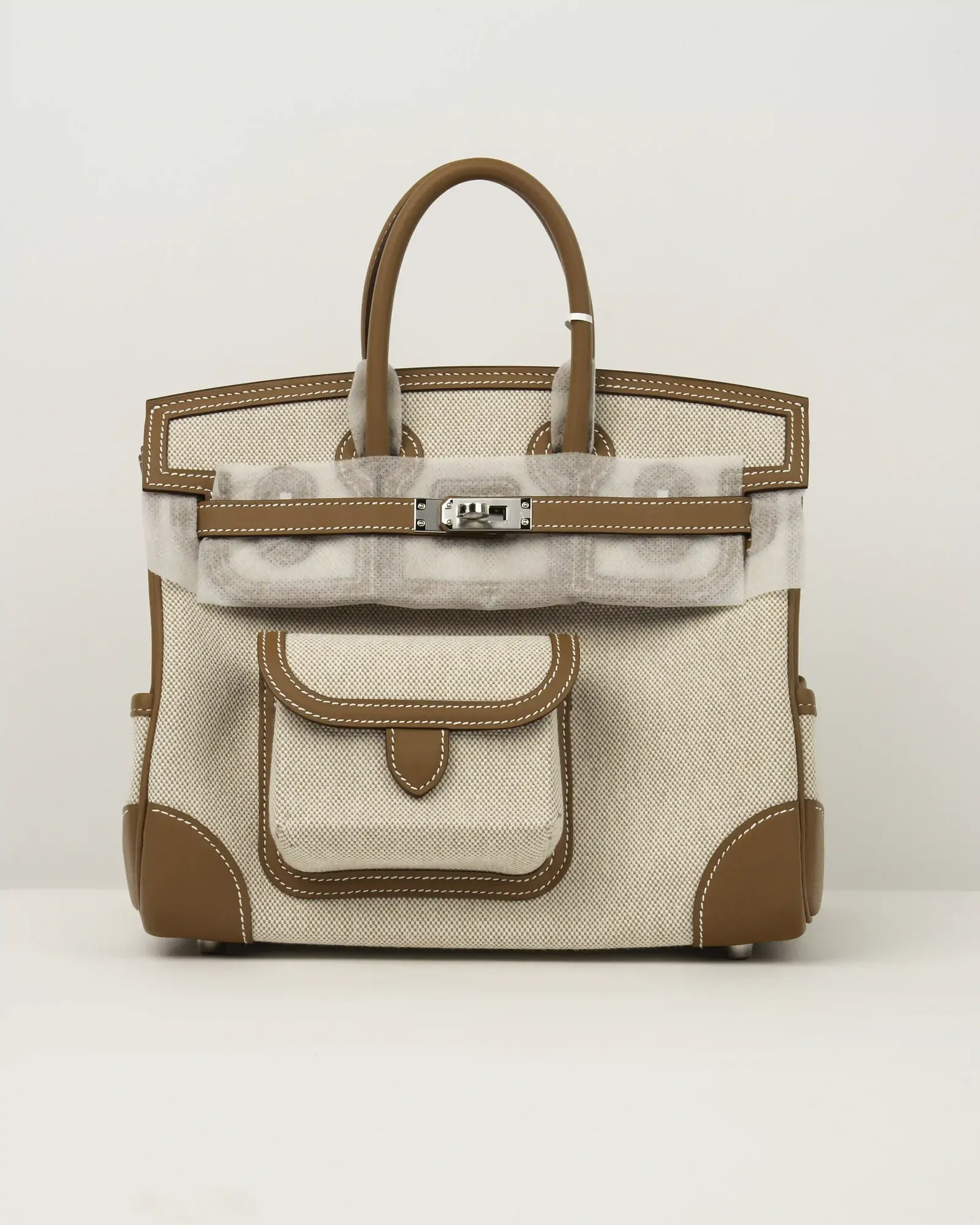 HERMES BIRKIN 25 CARGO ECRU BEIGE CANVAS - Image 1