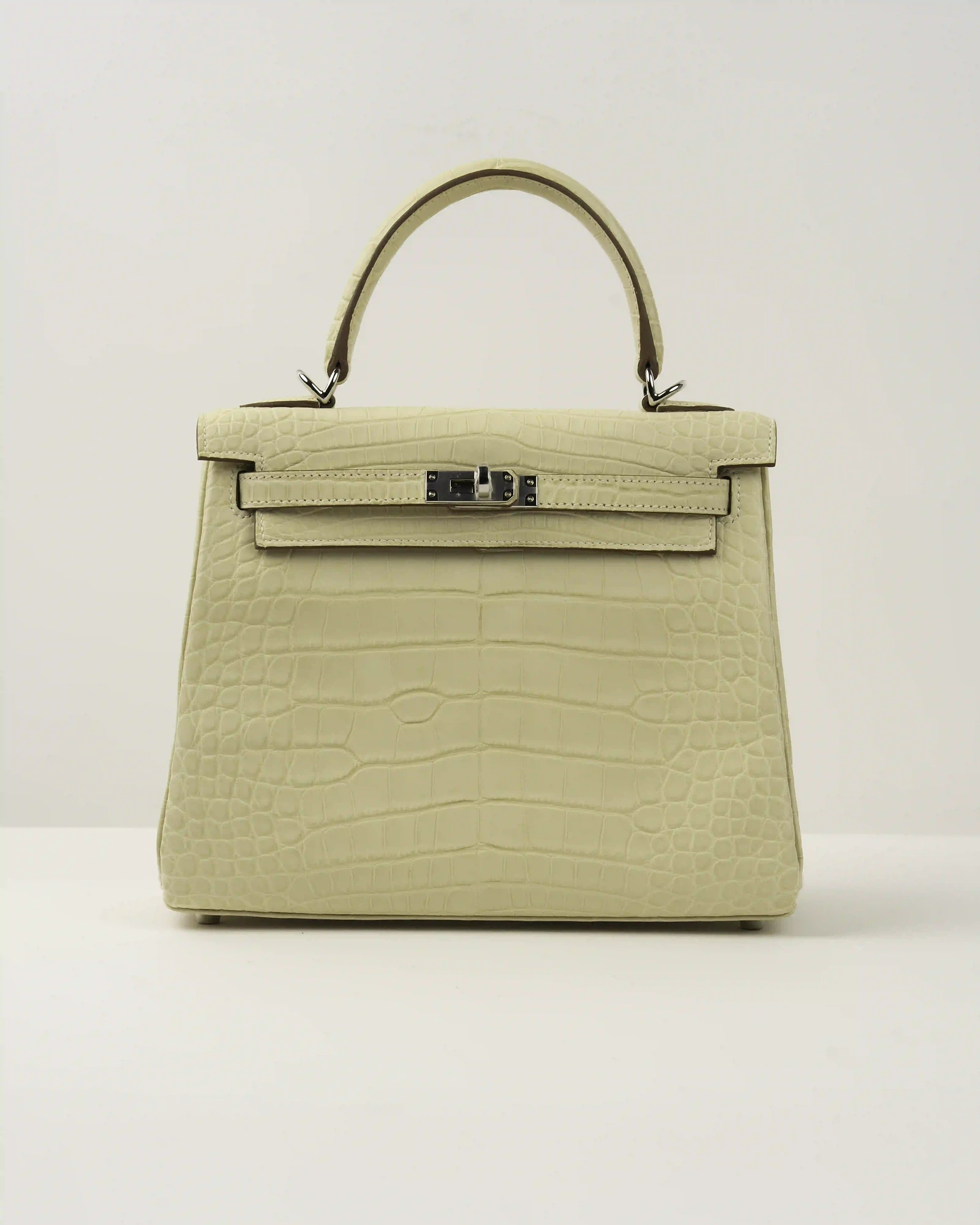 HERMES KELLY II RETOURNE 25 ALLIGATOR MISSISSIPPIENSIS Y1 VANILLE  - Image 1