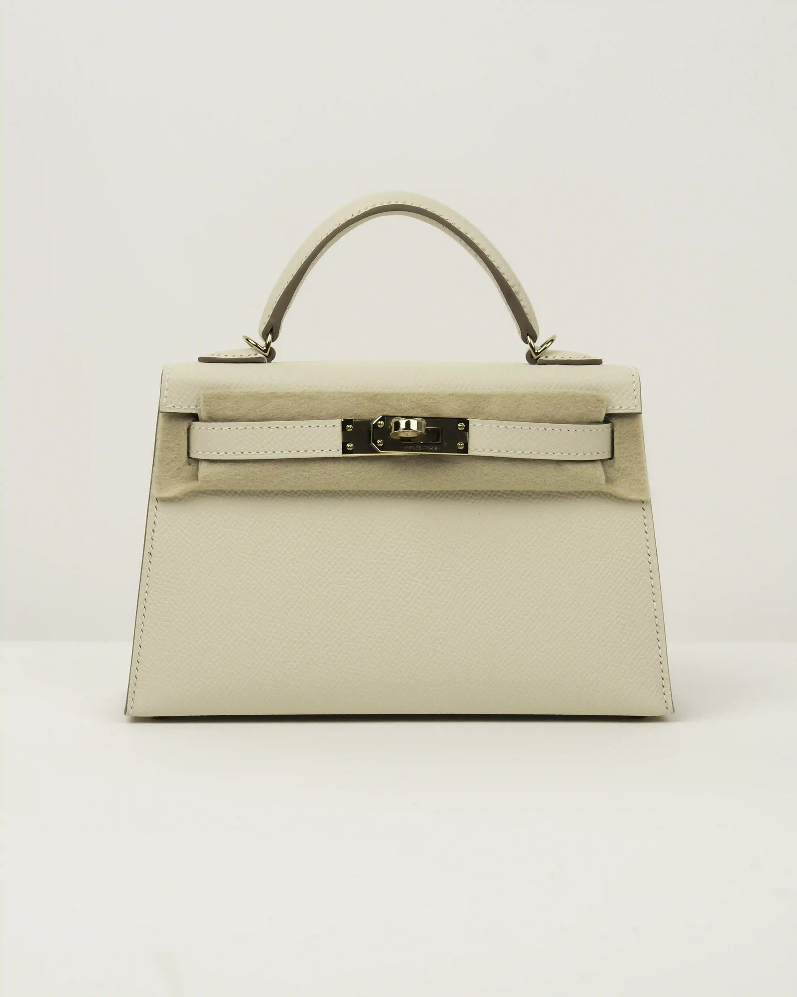HERMES KELLY II SELLIER MINI STRAP EPSOM/SANGLE CORDAGE CRAIE/BEIGE MARFA-GRIS PALE  - Image 1