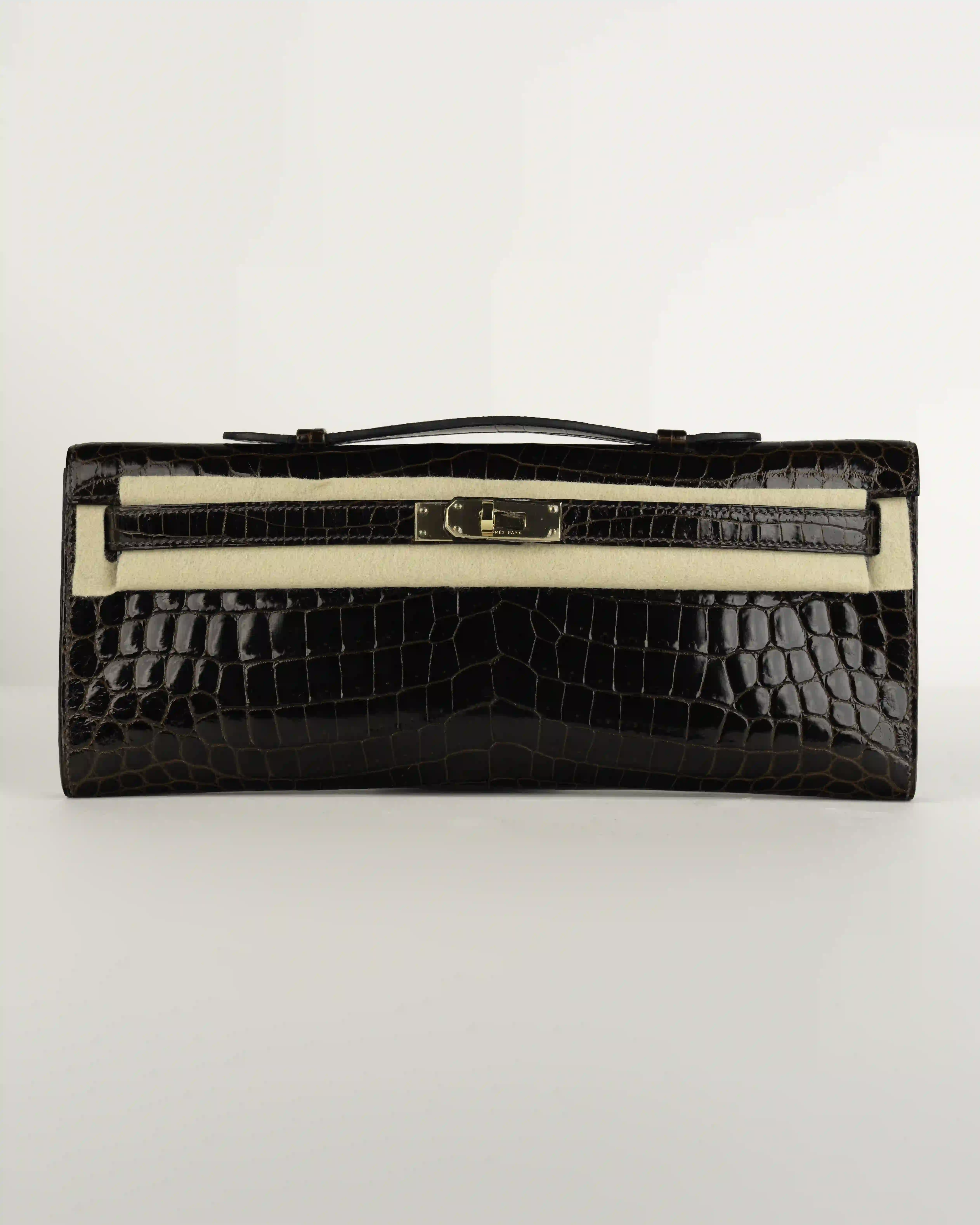 HERMES SAC A MAIN POCHETTE PEAU DE CROCODILE - Image 1
