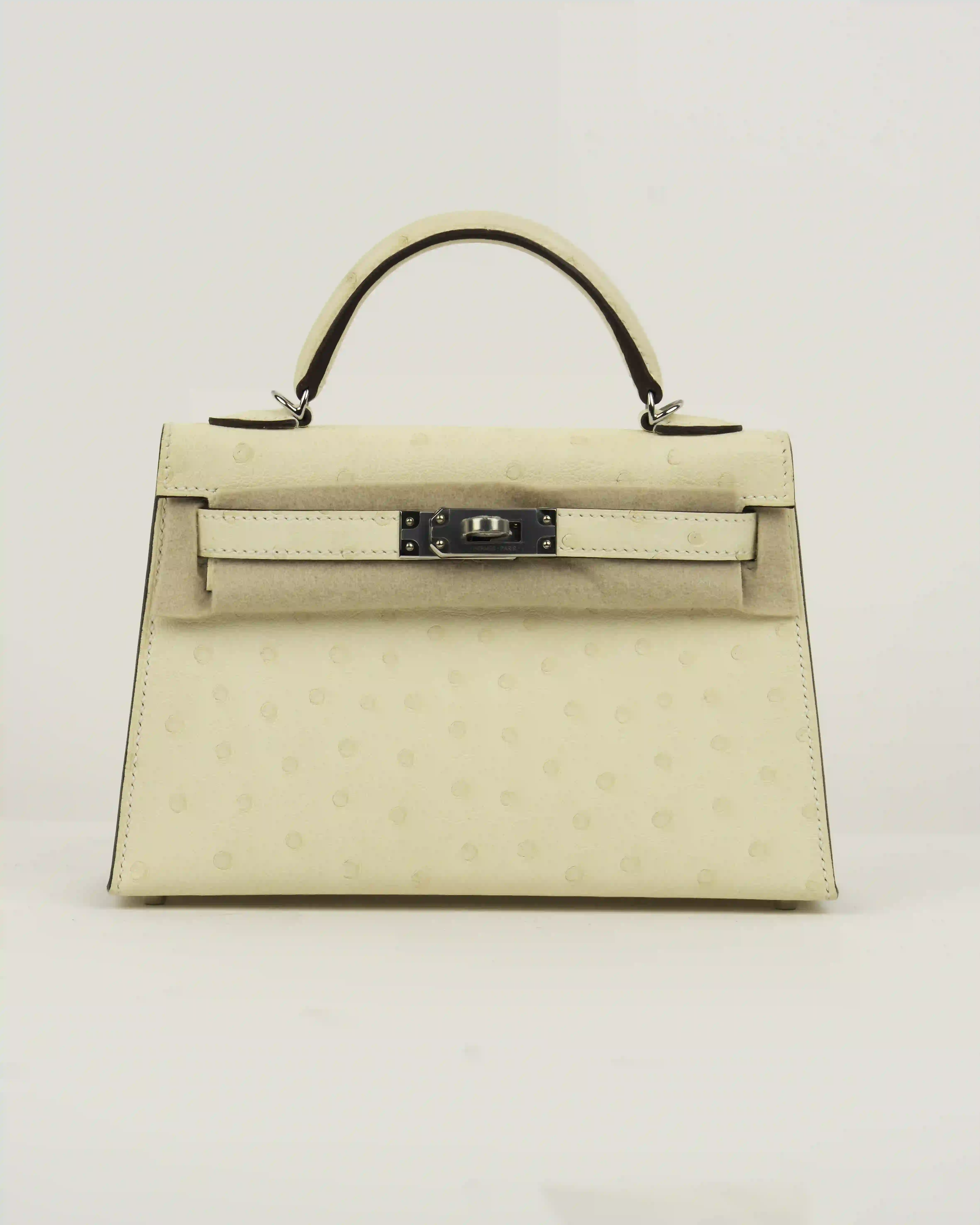 HERMES SAC MINI SELLIER MINI AUTRUCHE BOREALE NATA - Image 1